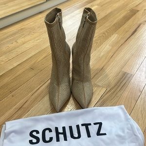 Schutz Sybil Suede and Rhinestones Bootie size 8.5